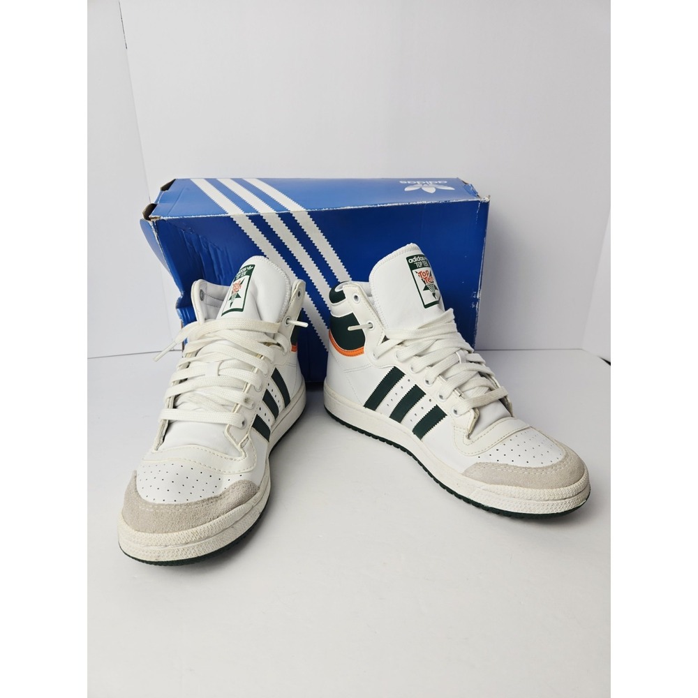 Adidas Top Ten Hi J shoes green orange youth size 6